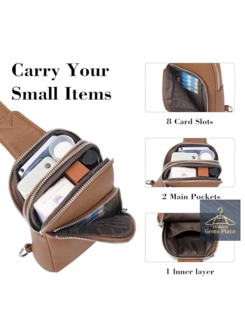 RFID Blocking Anti Theft Crossbody Sling Bag Vegan Leather